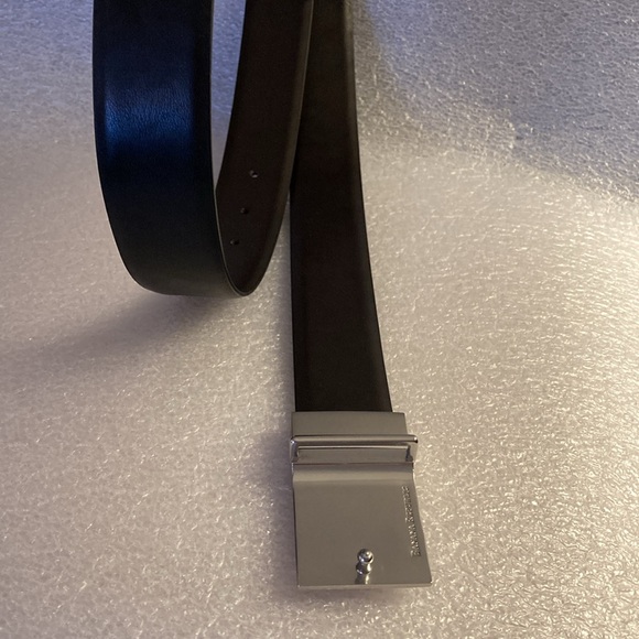 Banana Republic 38" Inch Men’s Black Leather Reversible Belt & Silvertone Buckle - Picture 8 of 10